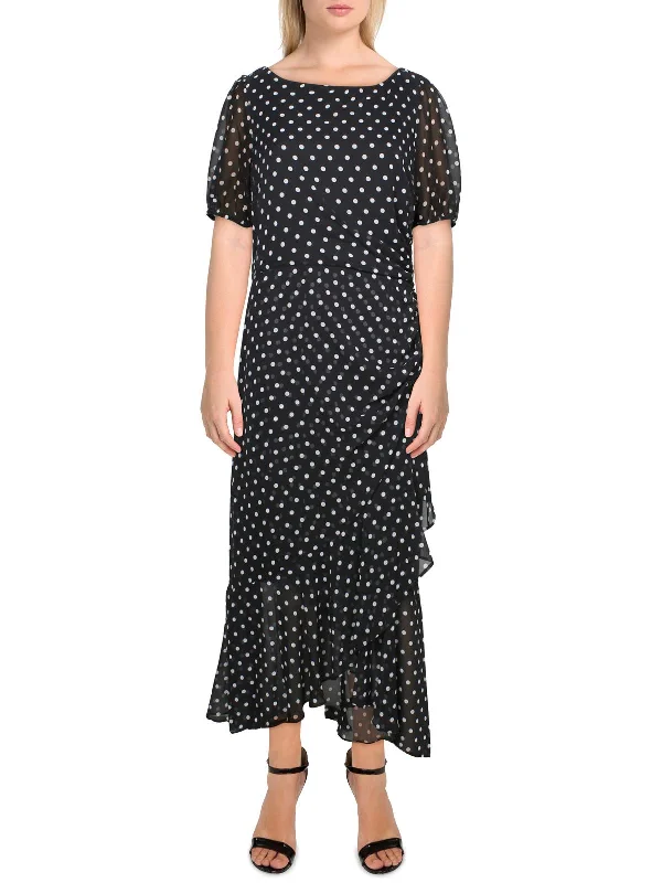 Durable Fashion Picks Womens Chiffon Polka Dot Maxi Dress