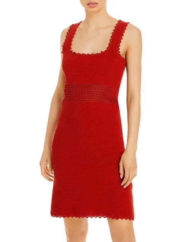 Women's Sporty Chic Clothes Womens Crochet Sleeveless Sweaterdress