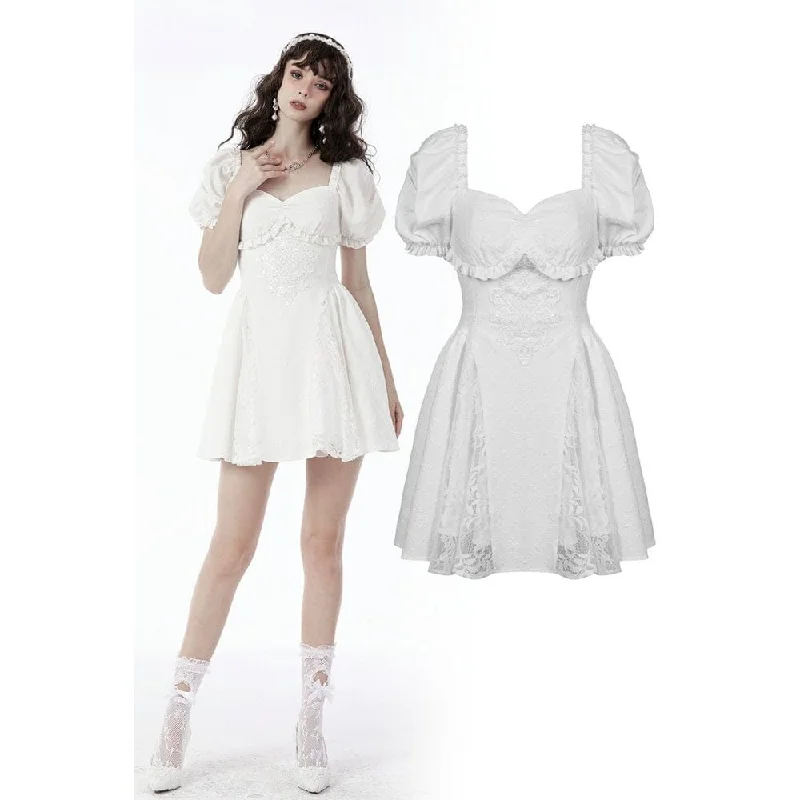 Women's Clothing For Everyday Wear Women's Lolita Square Collar Puff Sleeved Princess Dress Wedding Dress