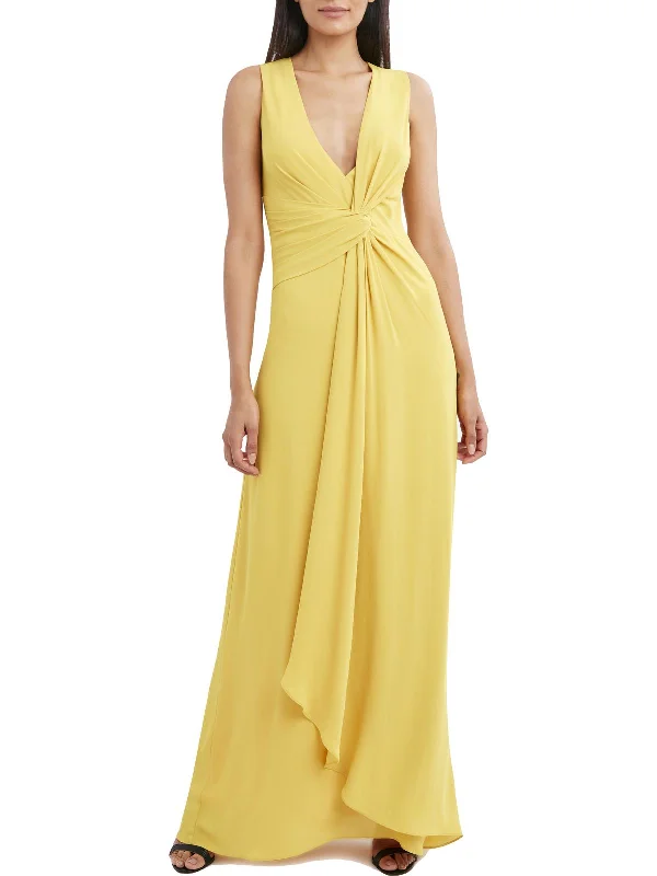 Women's Evening Clothing Womens Plunging Sleeveless Evening Dress