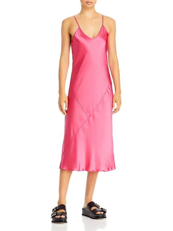 Women's Clothing For Special Occasions Womens Silk V Neck Slip Dress