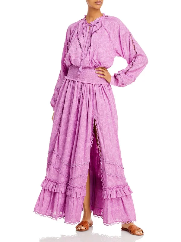 Women's Clothing For Outdoor Events Womens Smocked Boho Maxi Dress