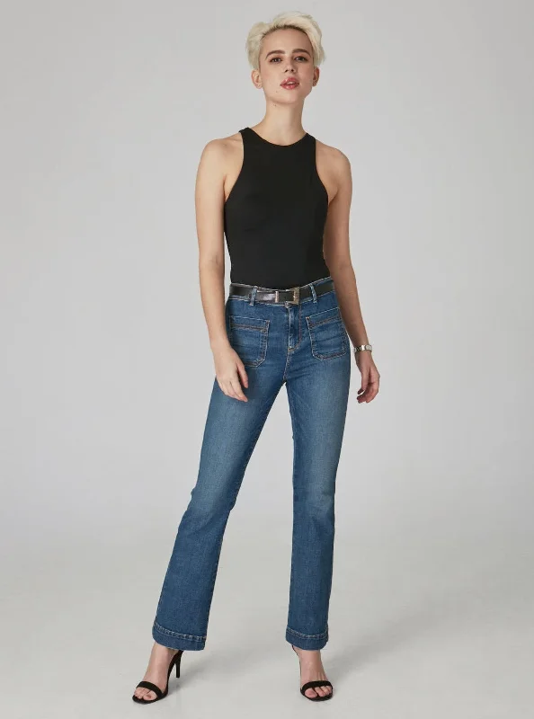 Women's Clothing Stores BILLIE-RCB High-Rise Bootcut Jeans - Rugged Classic Blue