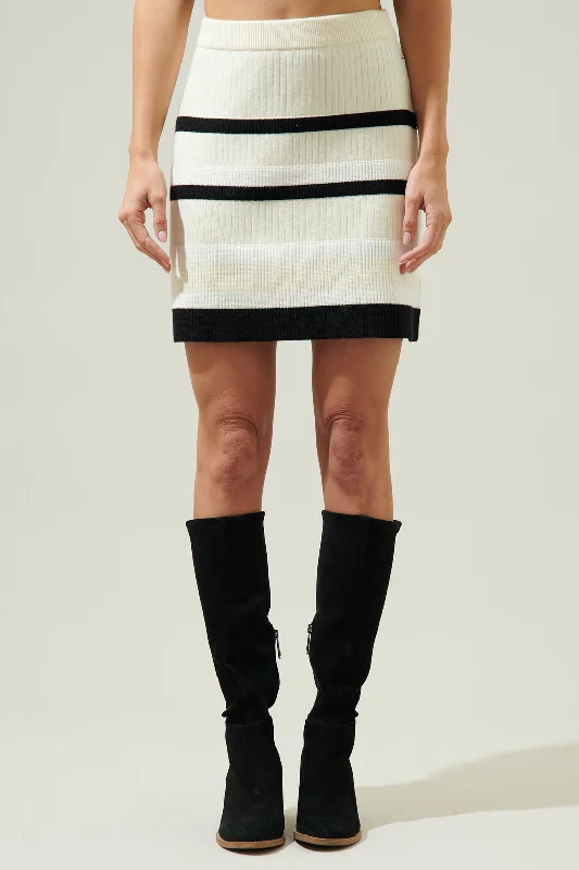 Exclusive Discount Carie Striped Mini Sweater Skirt