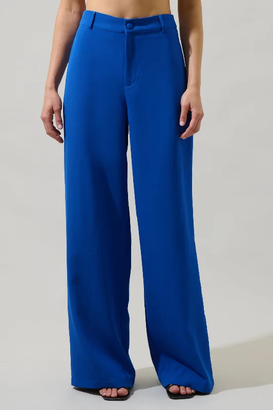 Women Fashion Chelsea Belted Wide Leg Trousers