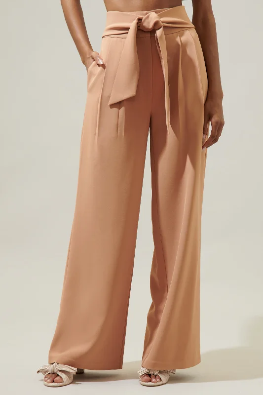 Women's Outerwear for All Weather Conditions Chelsea Waist Tie Labelle Wide Leg Pants Women's Outerwear for All Weather Conditions Chelsea Waist Tie Labelle Wide Leg Pants