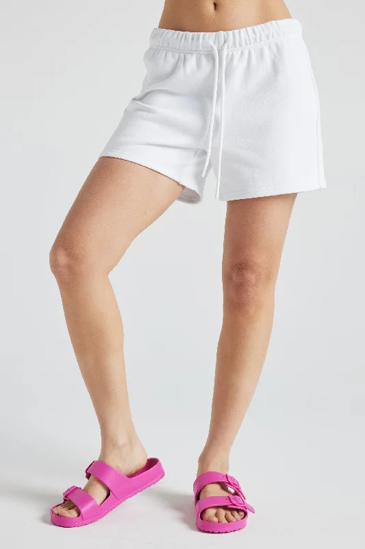 Stylish Savings Electric Fleece Gym Shorts - White