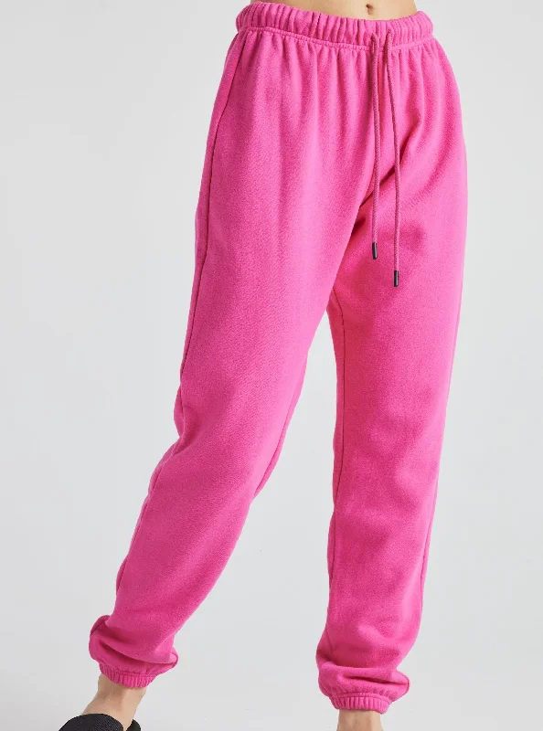 Pastel Styles Electric Fleece Joggers - Pink Yarrow
