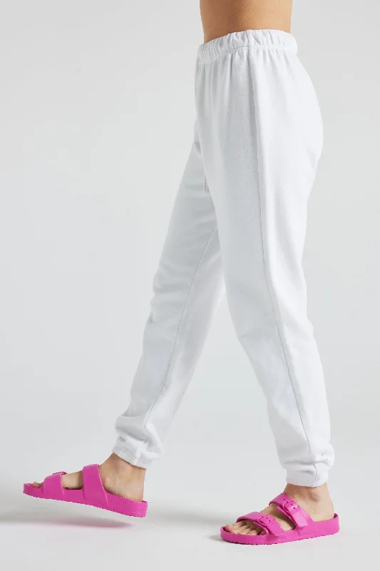 Chic Style Electric Fleece Joggers - White