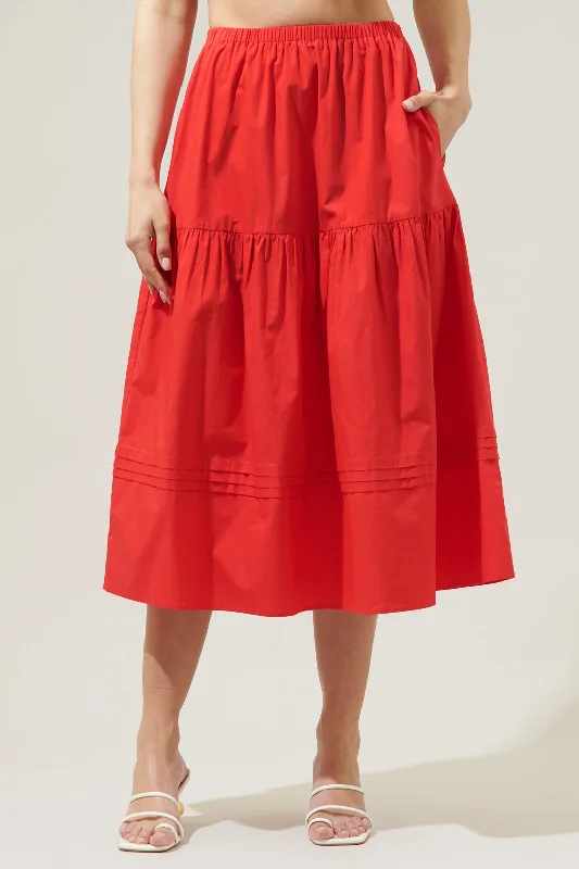 Everyday Fashion Flores Pleated Midi Skirt
