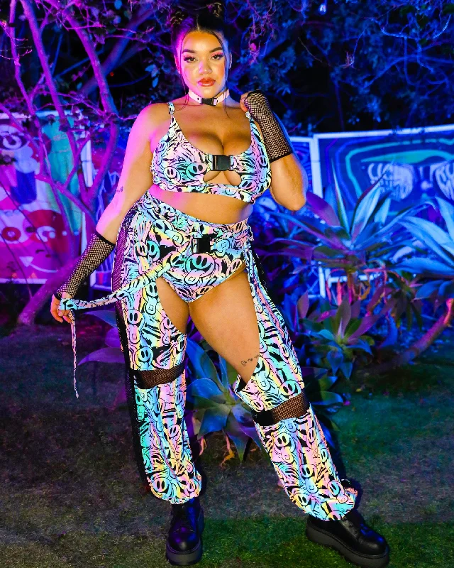 Modern Casual Clothing Happy Hour Rainbow Reflective Chaps