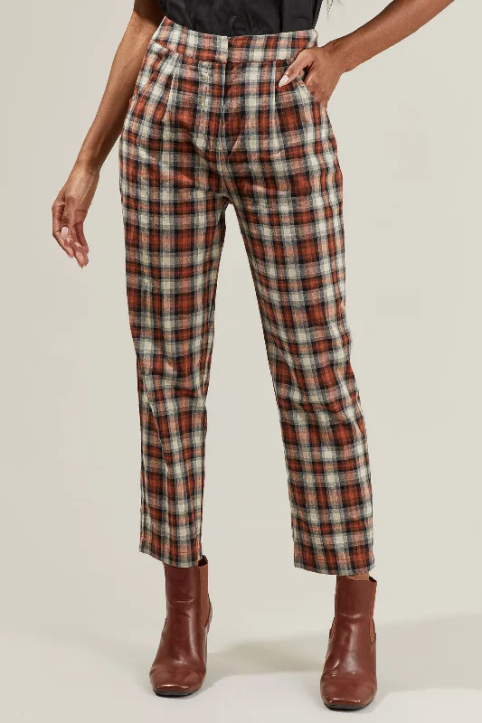 Exclusive Designer Collection Hen Plaid Cropped Pants