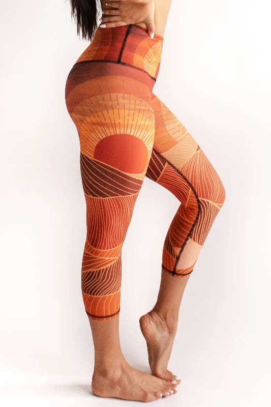 Premium Fabrics Light of Day Printed Yoga Crops