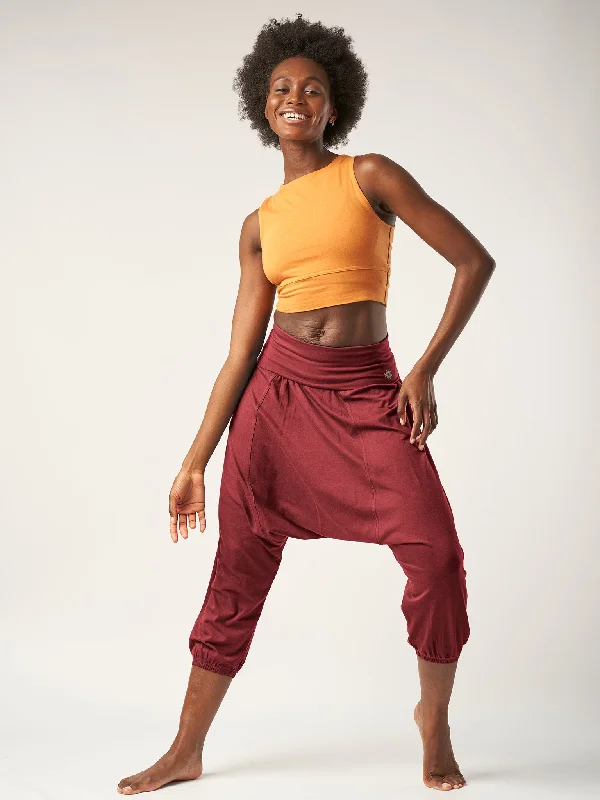Trendy Women's Apparel for All Seasons Gossypium Retreat Harem Pants - Ruby