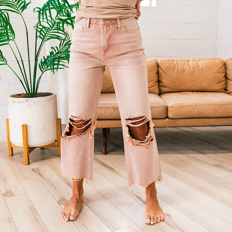 Clothing Sale Vervet Blush 90's Crop Flare Jeans